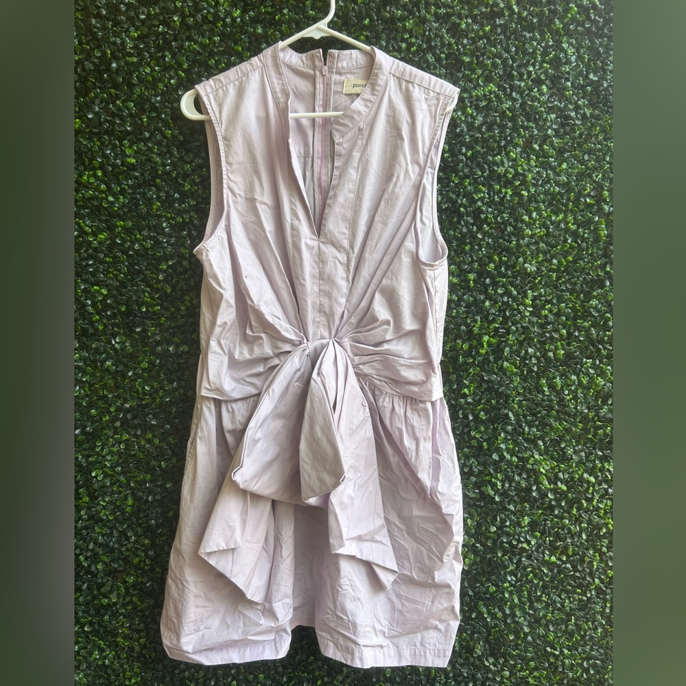 Sleeveless Tie-Front Mini Dress in Light Lavender